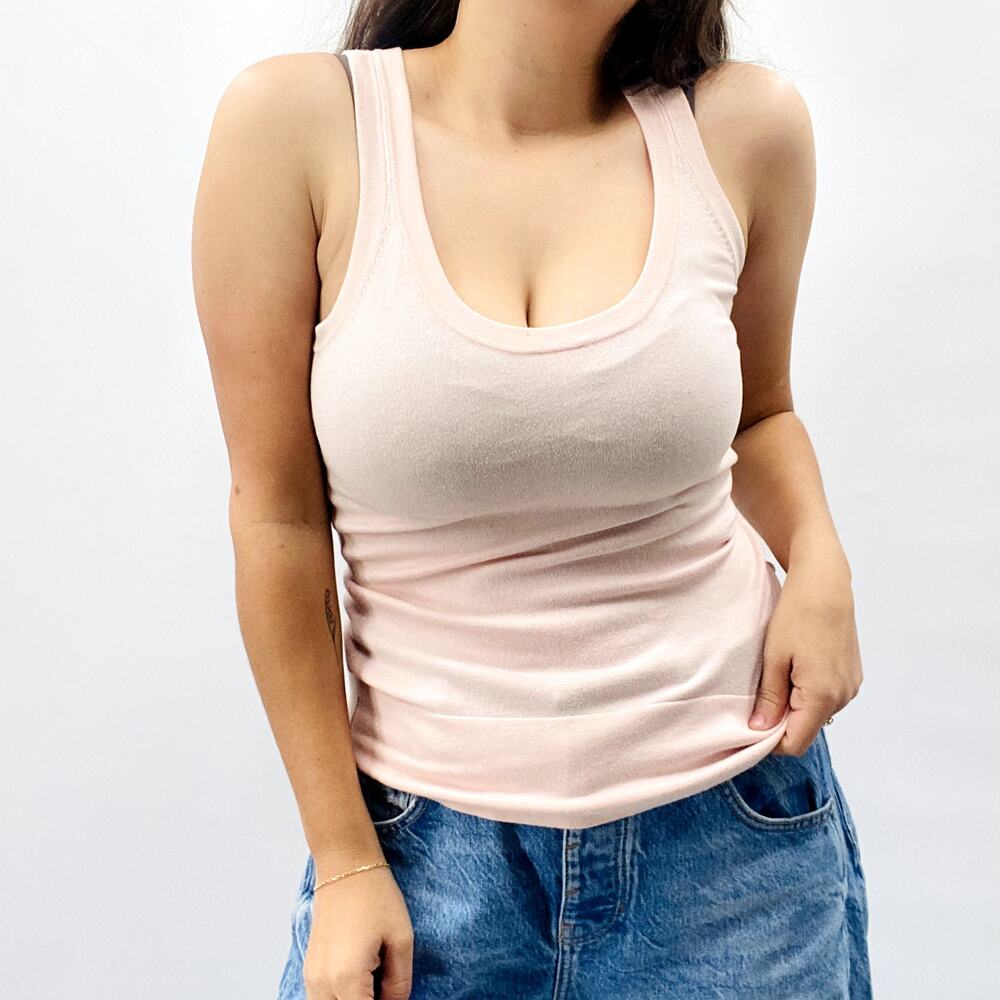 Minnie Rose light pink Scoop Neck Knit Tank